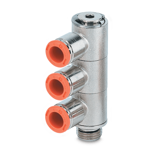 Racor Tornillo Triple Banjo Simple Giratorio (RL52)